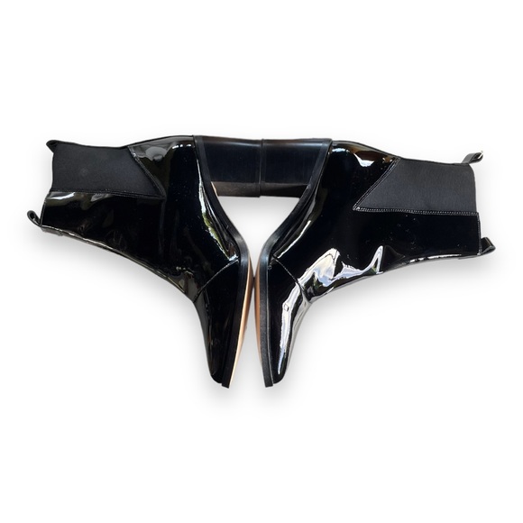 Maison Shoeshibar Designer Patent Leather Boots Slip On Pointed Toe - Picture 10 of 12